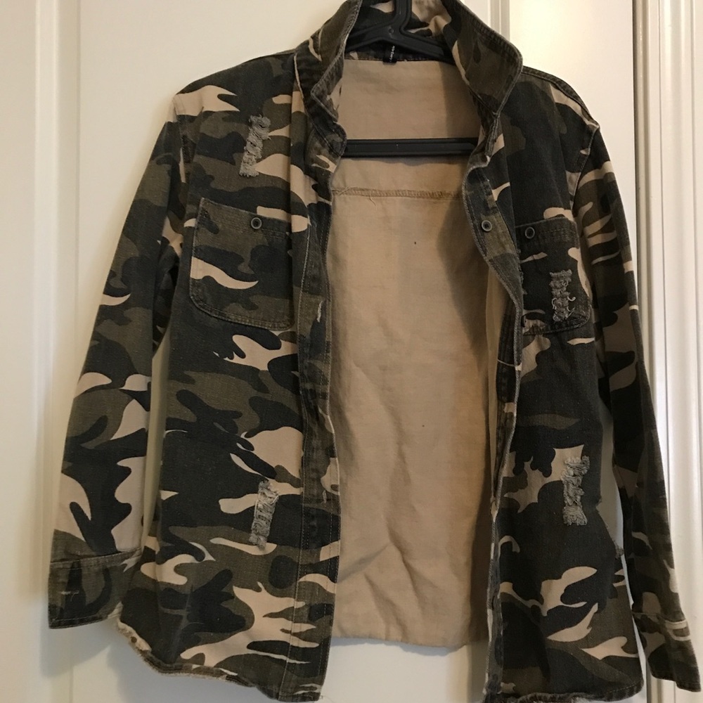 Distressed Camo Jacket